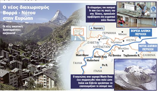 Στα δύο χωρίζονται οι Άλπεις