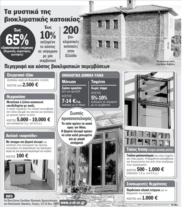 «Καλύτερη ζωή στο βιοκλιματικό μας σπίτι»