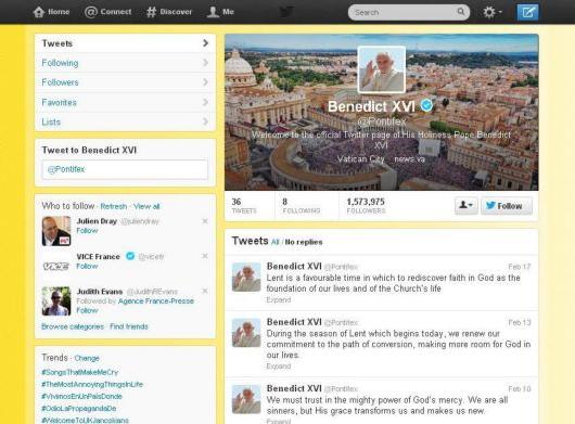 O Πάπας εγκαταλείπει 1,5 εκατ. ανθρώπους στο Twitter