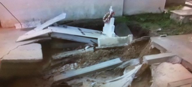 Φρίκη στη Ρόδο: Η πλημμύρα κατέστρεψε νεκροταφείο και παρέσυρε τις σορούς των νεκρών