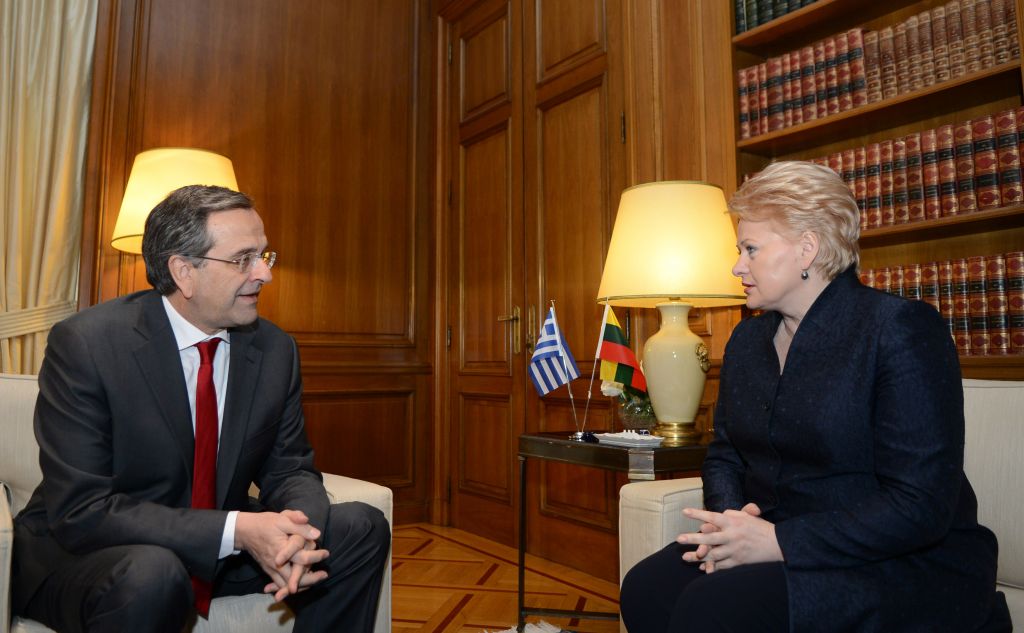 Τις προτεραιότητες της Ελληνικής Προεδρίας συζήτησαν ο Σαμαράς και η Πρόεδρος της Λιθουανίας