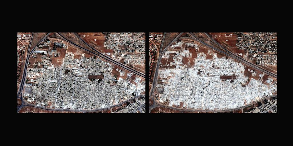 Δορυφορικές φωτογραφίες αποκαλύπτουν την «εξαφάνιση» συνοικιών από τη συριακή κυβέρνηση