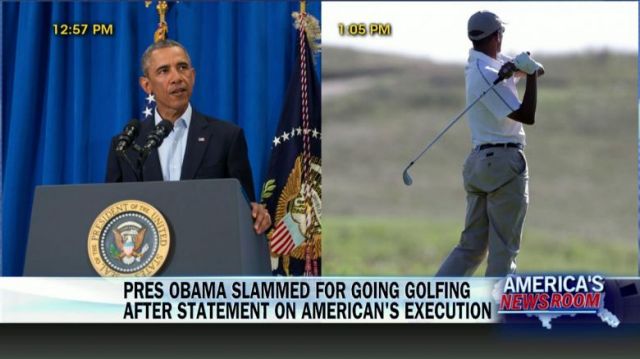 Ο Ομπάμα μετά το διάγγελμα για τον αποκεφαλισμό του Φόλεϊ έπαιξε περιχαρής γκολφ με φίλους