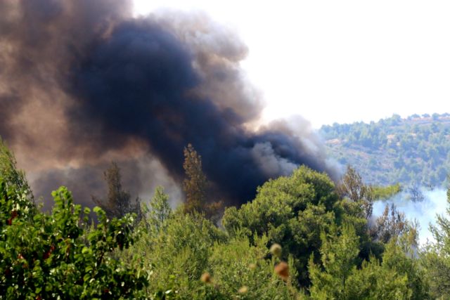 Υπό μερικό έλεγχο οι δύο πυρκαγιές στην Κερατέα