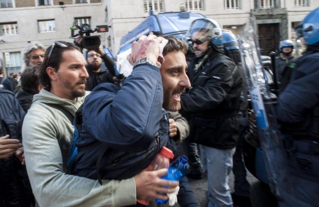 «Ρέντσι κατέβασε τα γκλομπ» λένε τα συνδικάτα μετά τις βίαιες διαδηλώσεις στη Ρώμη
