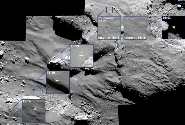Στη δημοσιότητα φωτογραφίες από την προσεδάφιση του Philae στον κομήτη