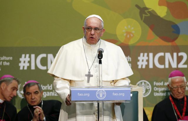 Πάπας Φραγκίσκος: «Τα συμφέροντα των ισχυρών παρεμποδίζουν τη μάχη κατά της πείνας»