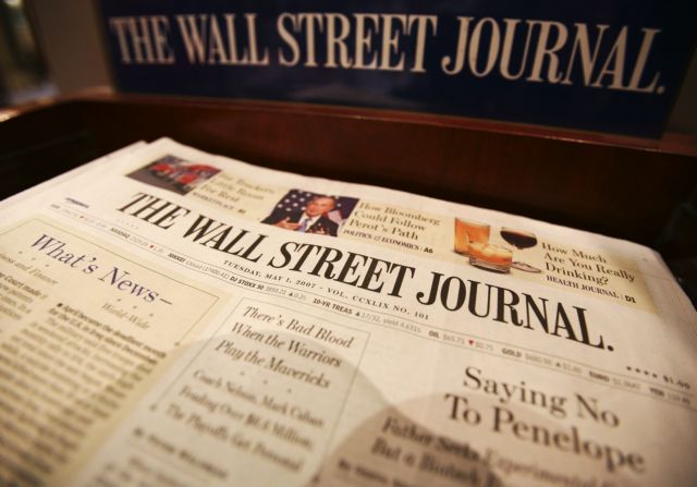 Η Wall Street Journal αναστέλλει τη γερμανική και τουρκική έκδοσή της