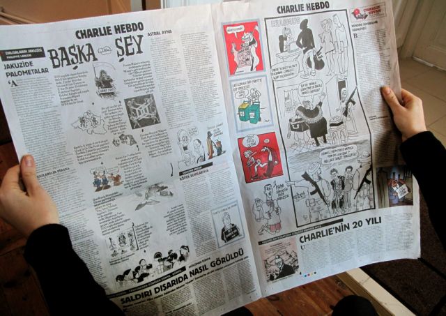 Τουρκία: Ερευνα για την αναδημοσίευση σκίτσων του Charlie Hebdo από την «Τζουμχουριέτ»