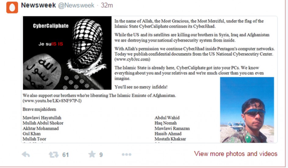 Χάκερ του Ισλαμικόύ Κράτους χτύπησαν το Twitter του Newsweek με απειλές κατά Ομπάμα
