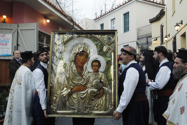 Στην Πλάκα μέχρι τις 17 Απριλίου η εικόνα της Παναγίας Ιεροσολυμίτισσας