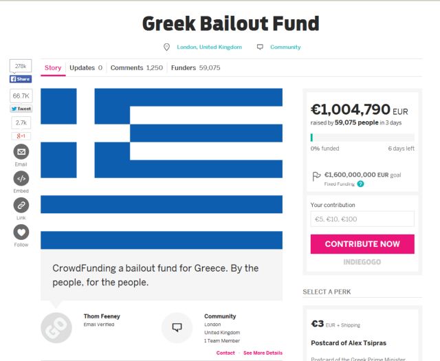 Εκστρατεία στο Ιντερνετ για τη διάσωση της Ελλάδας – συγκέντρωσαν πάνω από 1 εκατομμύριο!