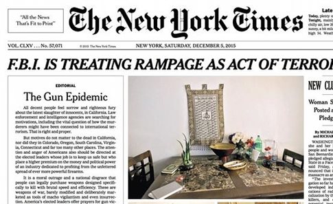 Η οπλοκατοχή έφερε editorial στους NY Times, για πρώτη φορά από το 1920