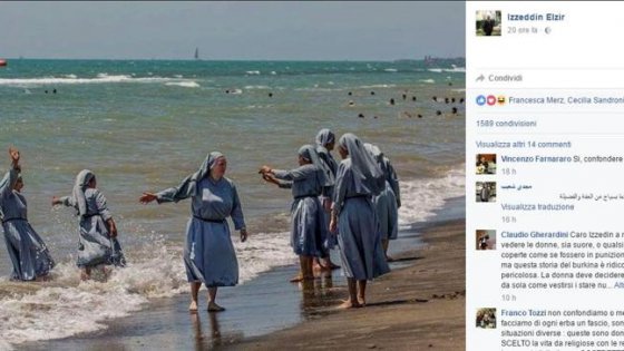 Ιμάμης απαντά στην απαγόρευση του μπουρκίνι με φωτό καλογριών σε παραλία