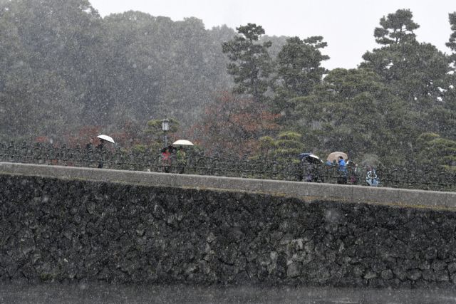 Tόκιο: Χιόνισε Νοέμβριο μήνα για πρώτη φορά εδώ και 54 χρόνια