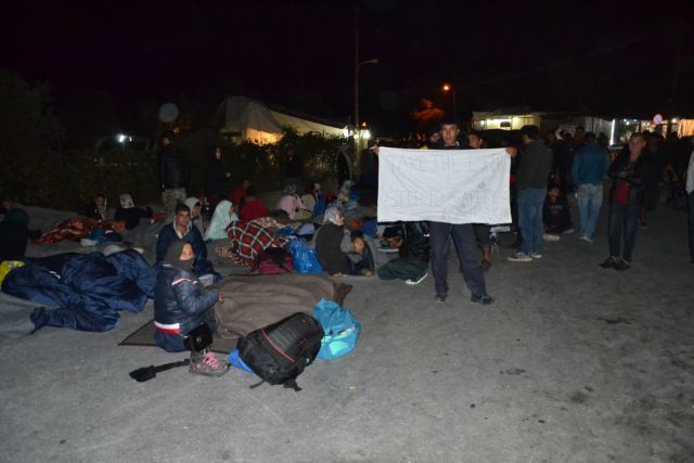 Κινητοποίηση προσφύγων και μεταναστών στη Μόρια της Λέσβου