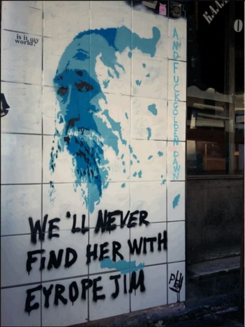 Γκράφιτι για τον Τζίμη Πανούση στο κέντρο της Αθήνας