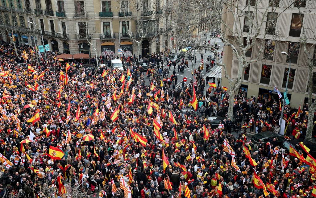 Στους δρόμους κατά της ανεξαρτησίας της Καταλωνίας