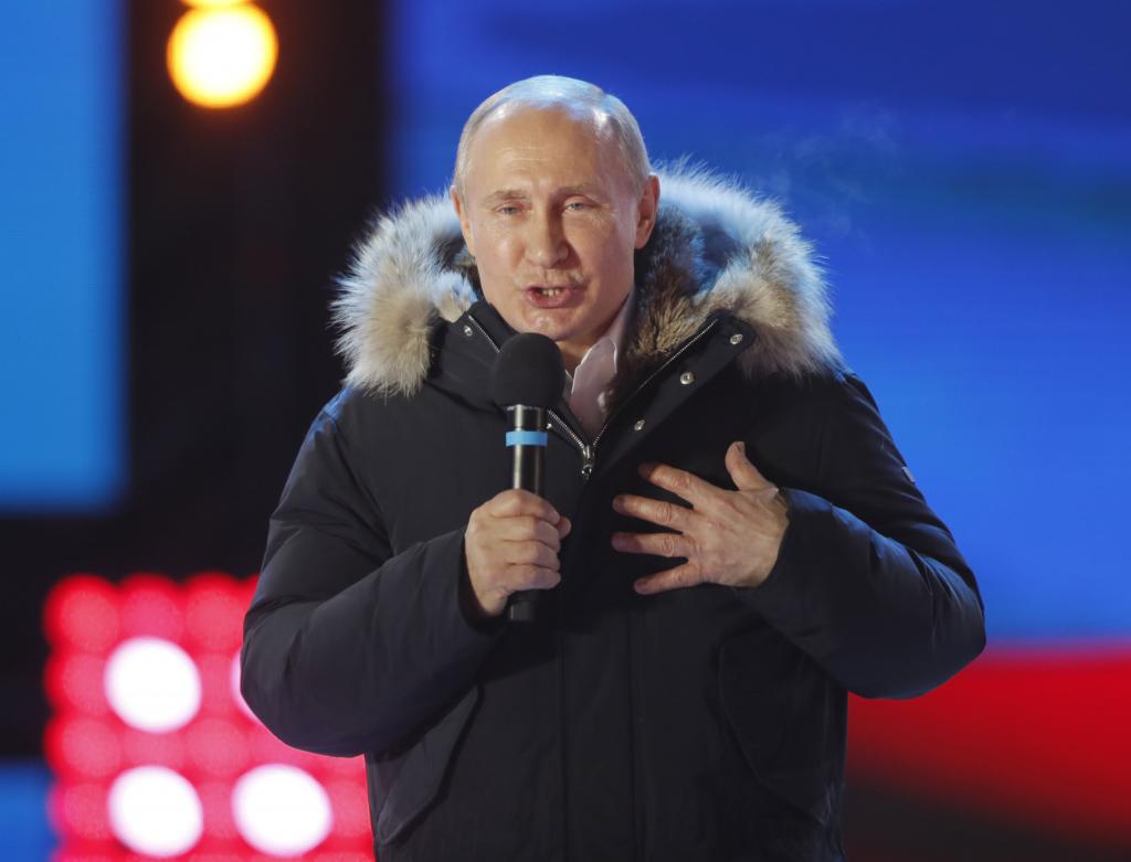 «Τσάρος» ο Πούτιν με 55,5 εκατ. ψήφους και ποσοστό 76,6%