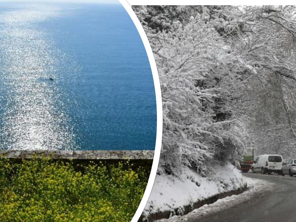 Σπάνιο καιρικό φαινόμενο: Χιόνια στη Βόρεια Ελλάδα, καύσωνας στην Κρήτη