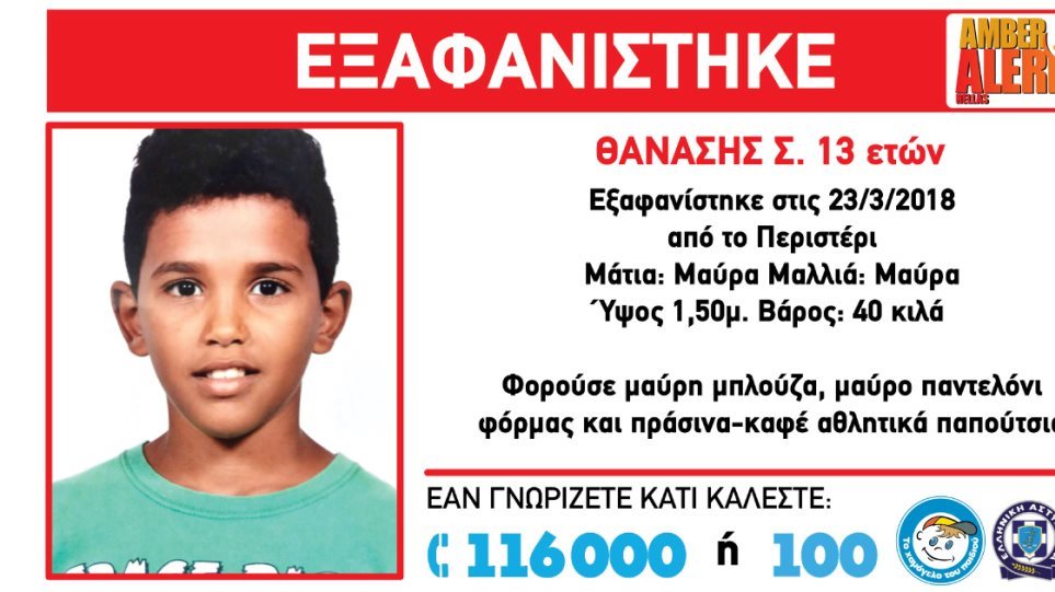 Οργανωμένη επιχείρηση αρπαγής του 13χρονου «βλέπει» το Χαμόγελο του Παιδιού