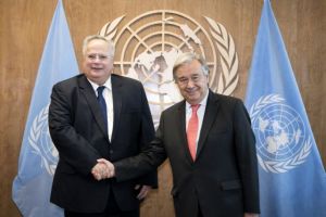 Για ΠΓΔΜ και Κυπριακό συζήτησαν Κοτζιάς και Γκουτέρες