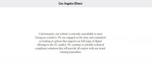 Ιστότοποι αμερικανικών εφημερίδων δεν είναι επισκέψιμοι στην Ευρώπη