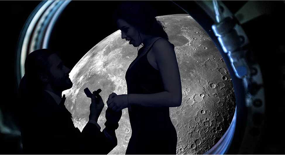 Πρόταση γάμου σε πτήση πάνω από τη Σελήνη από το 2022