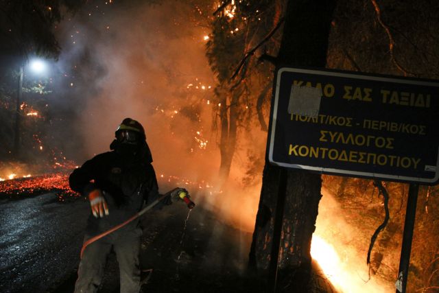 Πολύωρη μάχη με τις φλόγες στην Εύβοια – Εμπρησμό καταγγέλλει ο δήμαρχος