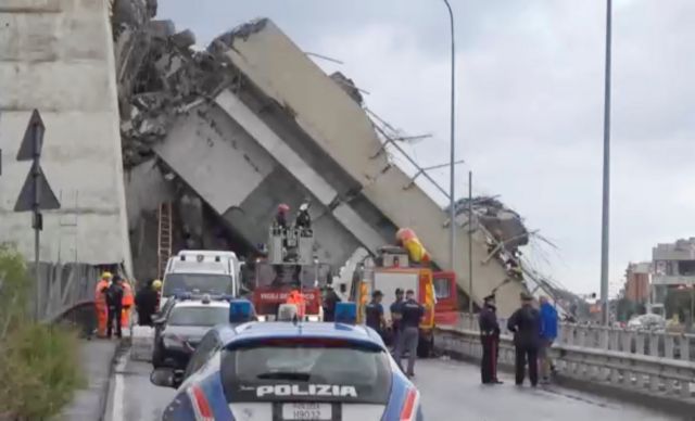 Γένοβα : Φωτογραφίες ντοκουμέντο - Μεγάλες φθορές είχε η γέφυρα που έπεσε | tanea.gr