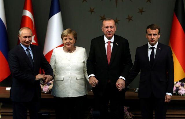 Χέρι-χέρι Μέρκελ, Μακρόν, Πούτιν, Ερντογάν υπέρ της εκεχειρίας στη Συρία
