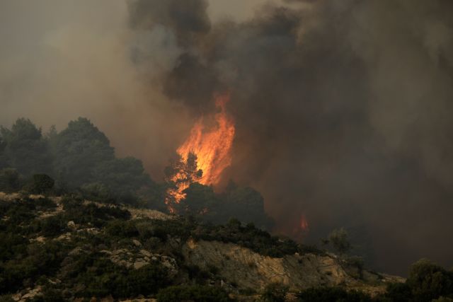 Φωτιά στη Χαλκιδική : Συνεχίζει να καίει ανεξέλεγκτη