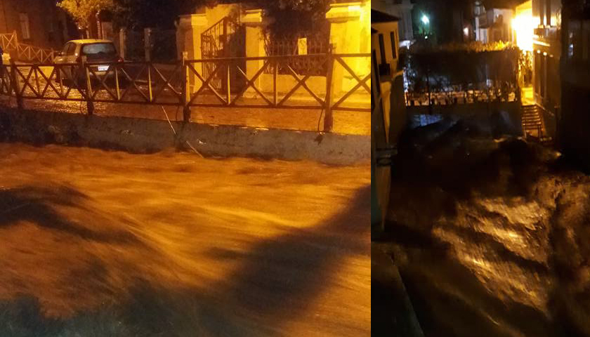 Καταρρακτώδεις βροχές σάρωσαν τη Λέσβο – Ολονύχτιο θρίλερ για τους κατοίκους
