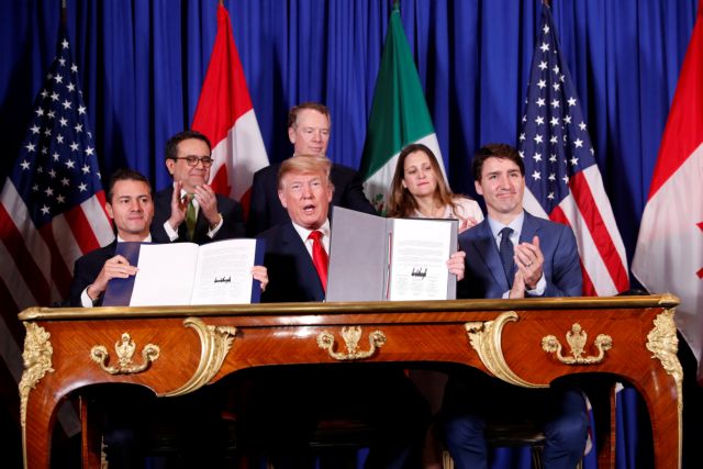 Υπεγράφη η νέα συνθήκη ελεύθερου εμπορίου στη Βόρεια Αμερική