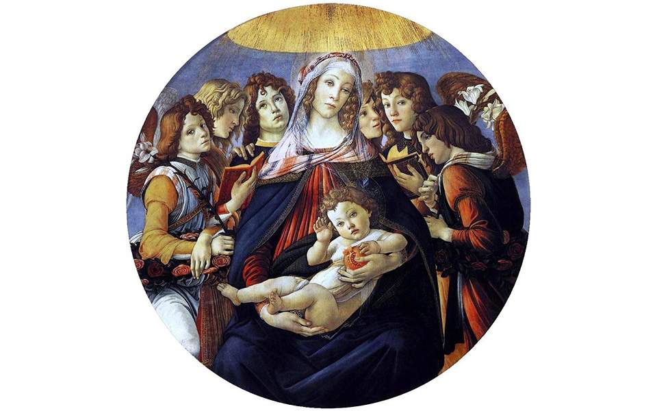 Η ανατομία της ανθρώπινης καρδιάς αναπαρίσταται στο ρόδι που κρατά ο Ιησούς σε πίνακα του Μποτιτσέλι