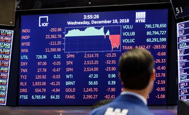 Αυξάνει τα επιτόκια η FED – Κατρακυλά η Γουόλ Στριτ