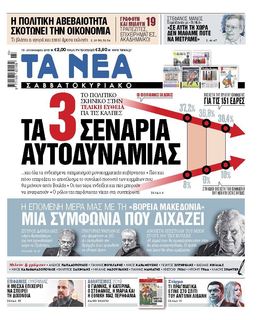 Διαβάστε στα «ΝΕΑ Σαββατοκύριακο»: «Τα τρία σενάρια της αυτοδυναμίας»