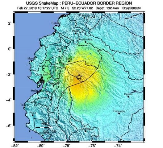 Ισχυρότατος σεισμός στον Ισημερινό