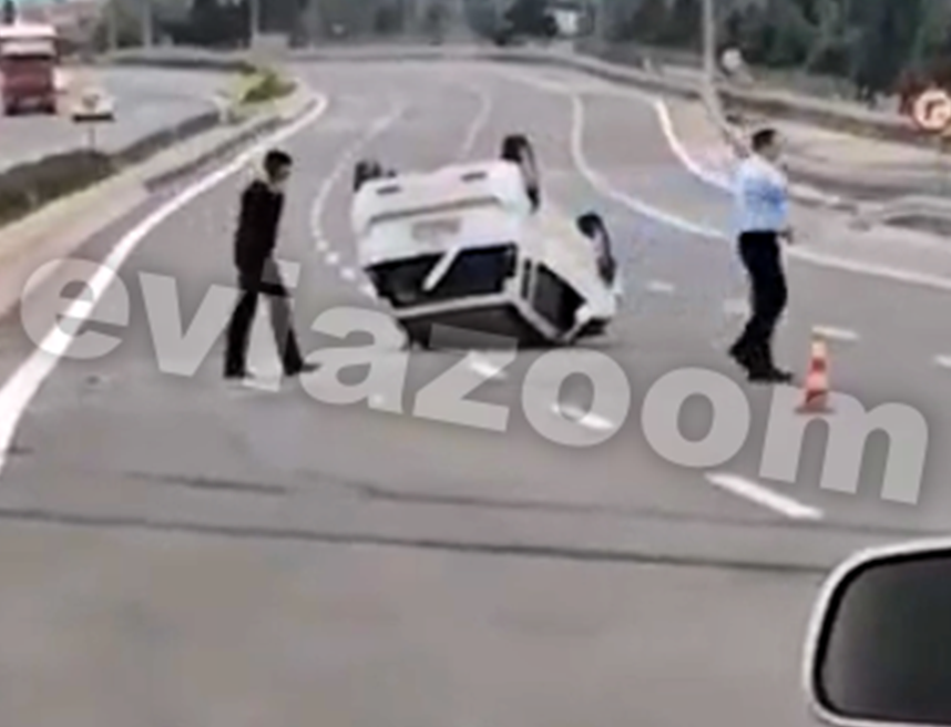 Είχε άγιο ο οδηγός αυτοκινήτου που ντελαπάρισε έξω από τη Χαλκίδα