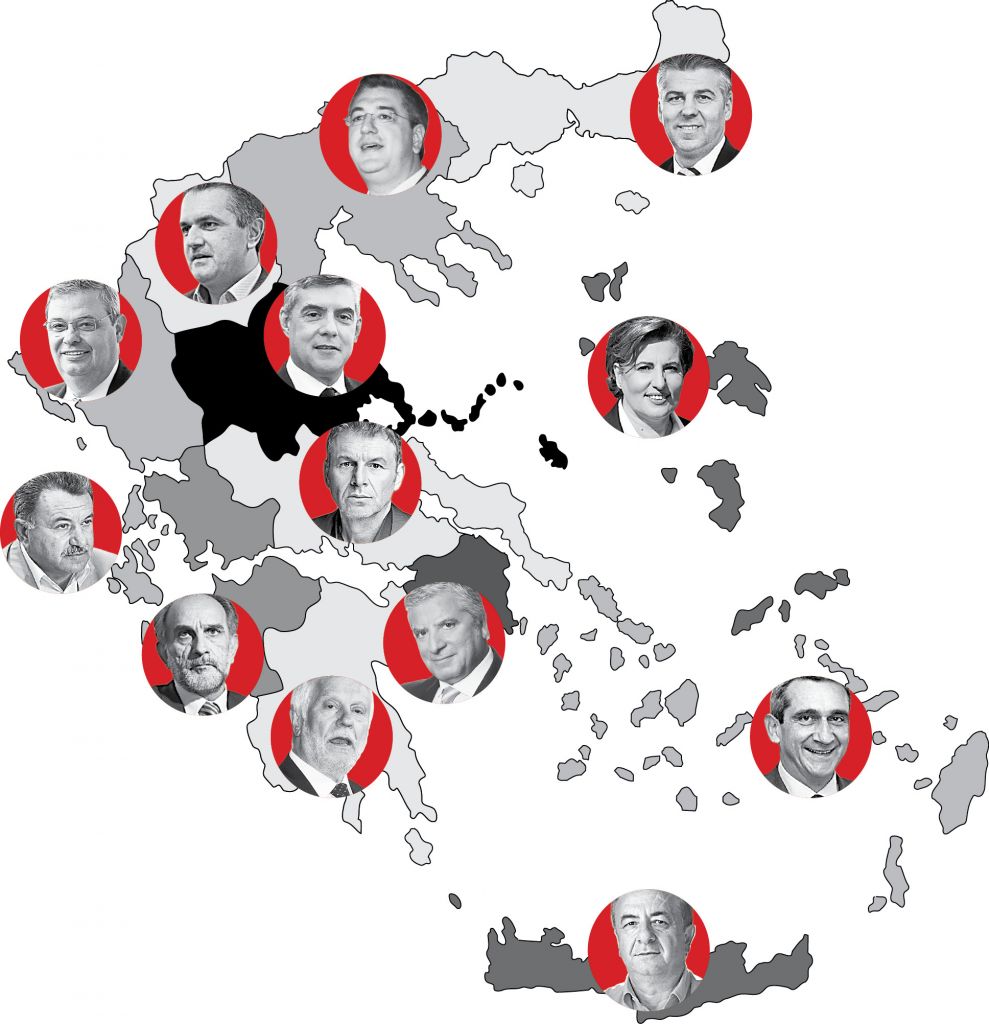 Ο εκλογικός χάρτης των περιφερειών