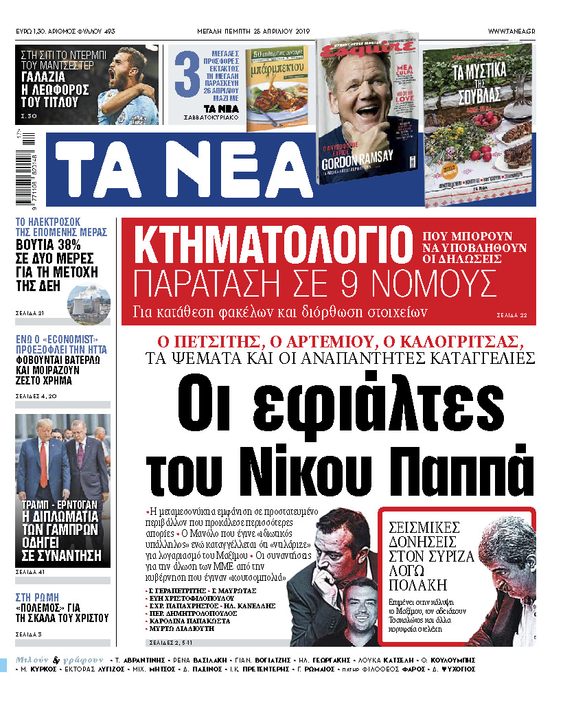 Διαβάστε στα «ΝΕΑ» της Μ. Πέμπτης: «Οι δύο εφιάλτες του Νίκου Παππά»