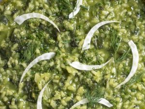 Ριζότο σπανακόρυζο με φινόκιο και άνηθο