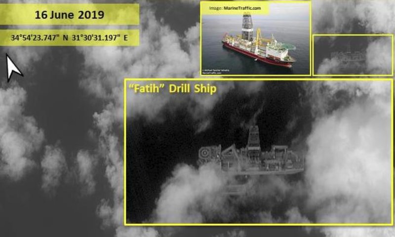 Δορυφορική εικόνα του «Πορθητή» ανοιχτά της Πάφου