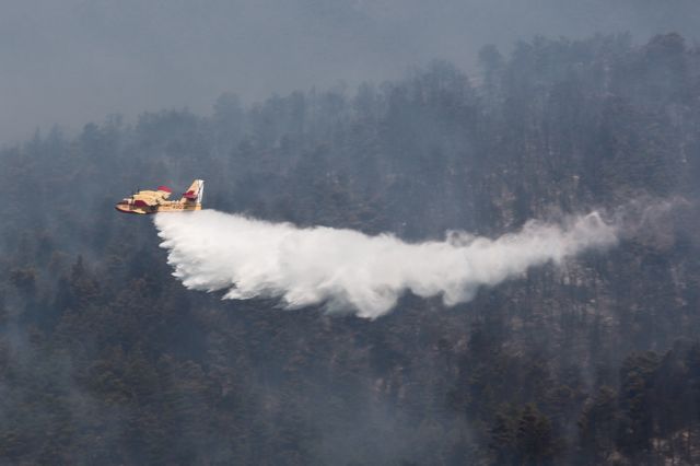 Φωτιά καίει δασική έκταση στην Μούντα Κεφαλονιάς