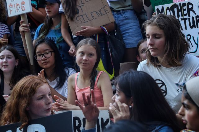 Η πρώτη διαδήλωση της Γκρέτα στη Νέα Υόρκη έξω από τον ΟΗΕ