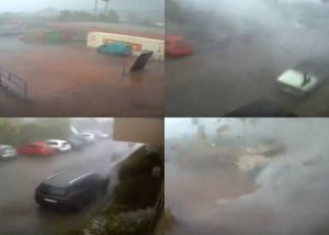 Καλαμάτα: Η στιγμή που ανεμοστρόβιλος χτυπά εργοστάσιο