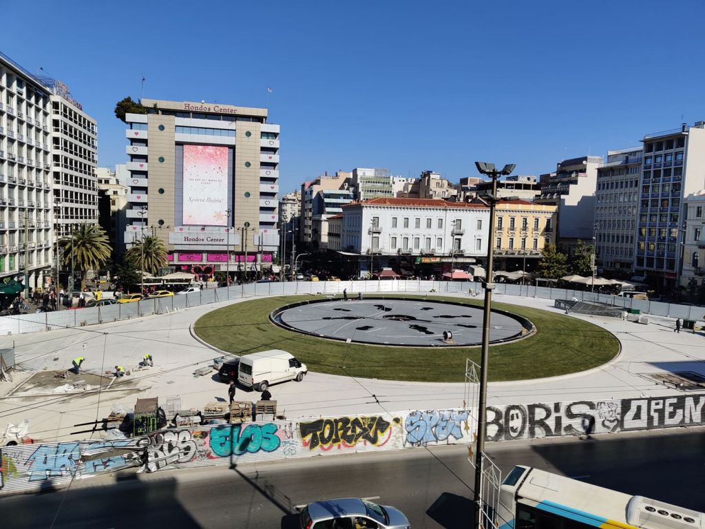 Ομόνοια : Δείτε την αναμόρφωση της πλατείας λίγες μέρες πριν την τελική παράδοσή της