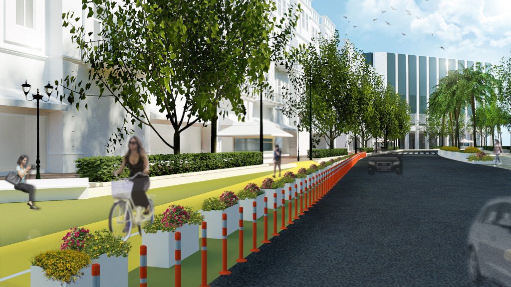 Ποδηλατόδρομοι σε Πανεπιστημίου, Αθηνάς, Ερμού