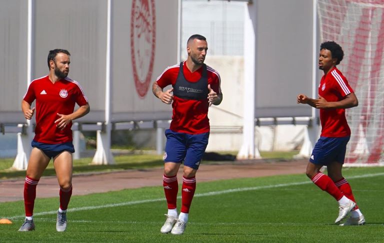 Ολυμπιακός : Εικόνες από τη σημερινή προπόνηση των παικτών