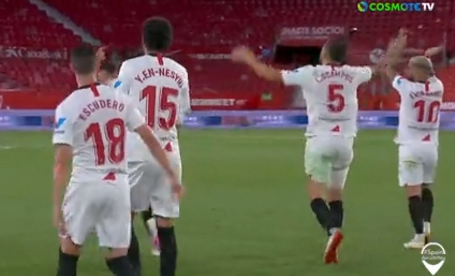 Βρήκαν τρόπο να πανηγυρίσουν οι παίκτες της Σεβίλλης